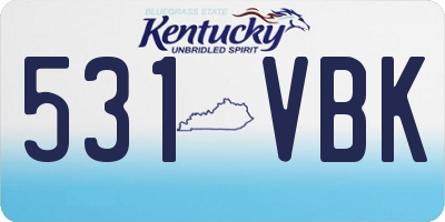 KY license plate 531VBK