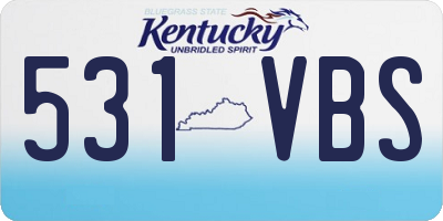 KY license plate 531VBS