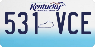 KY license plate 531VCE