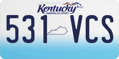KY license plate 531VCS