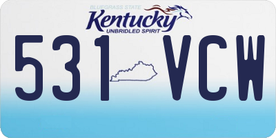 KY license plate 531VCW