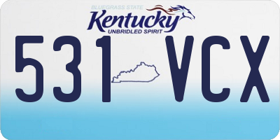 KY license plate 531VCX