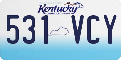 KY license plate 531VCY