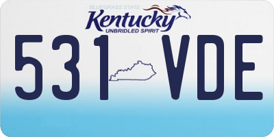 KY license plate 531VDE