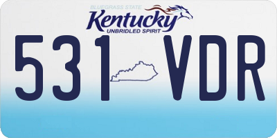 KY license plate 531VDR