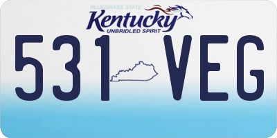 KY license plate 531VEG