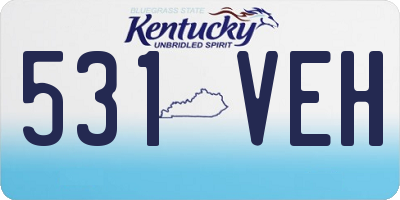 KY license plate 531VEH