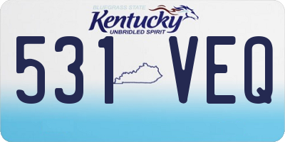 KY license plate 531VEQ