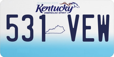 KY license plate 531VEW