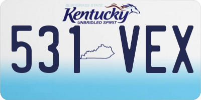 KY license plate 531VEX