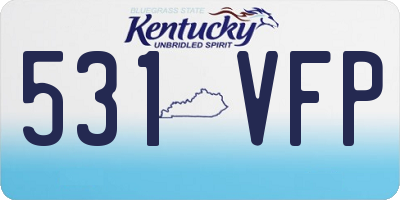 KY license plate 531VFP