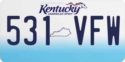KY license plate 531VFW