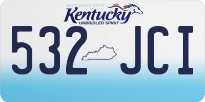 KY license plate 532JCI