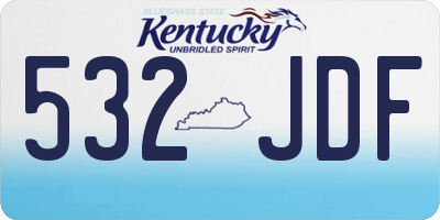 KY license plate 532JDF