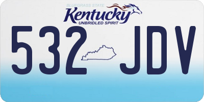 KY license plate 532JDV