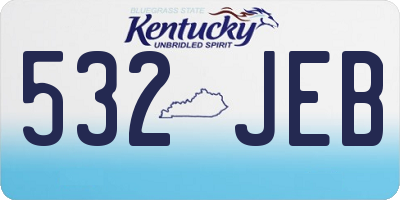 KY license plate 532JEB
