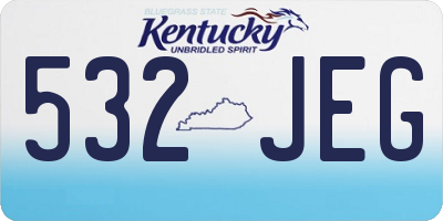 KY license plate 532JEG