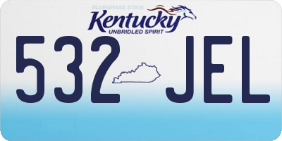 KY license plate 532JEL