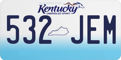 KY license plate 532JEM
