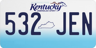 KY license plate 532JEN