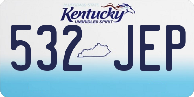 KY license plate 532JEP