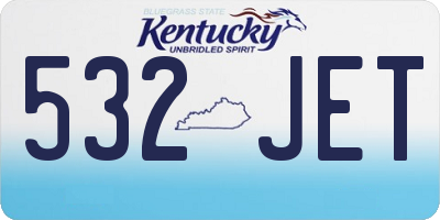KY license plate 532JET
