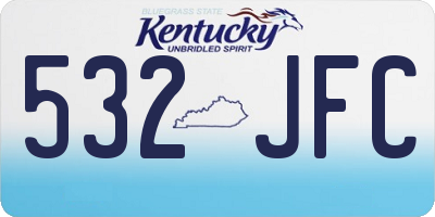 KY license plate 532JFC