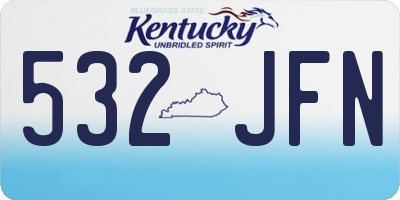 KY license plate 532JFN