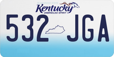 KY license plate 532JGA