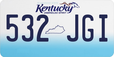 KY license plate 532JGI