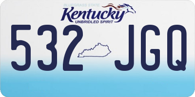 KY license plate 532JGQ