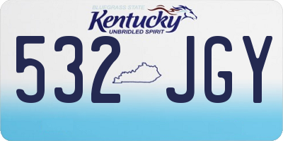 KY license plate 532JGY