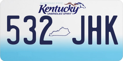 KY license plate 532JHK