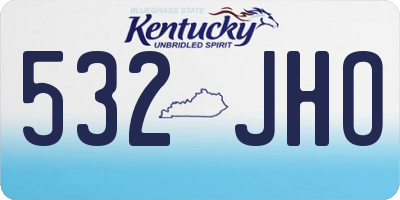 KY license plate 532JHO