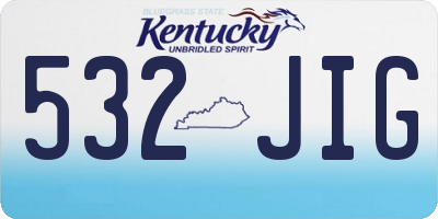 KY license plate 532JIG