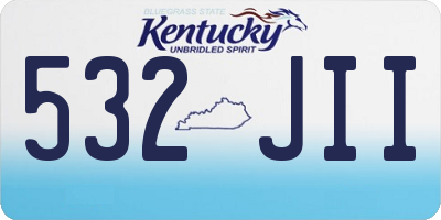 KY license plate 532JII