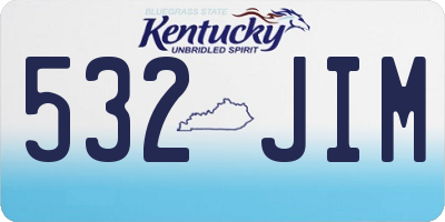 KY license plate 532JIM