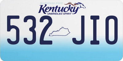 KY license plate 532JIO