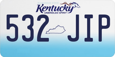 KY license plate 532JIP