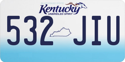 KY license plate 532JIU