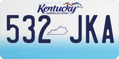 KY license plate 532JKA