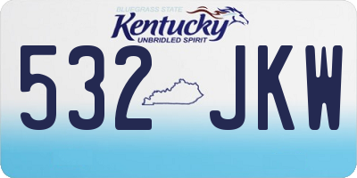KY license plate 532JKW