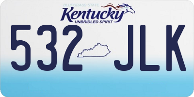 KY license plate 532JLK