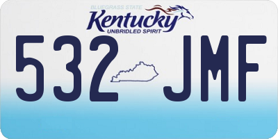 KY license plate 532JMF