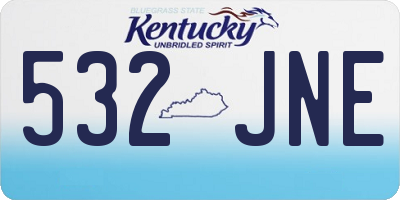 KY license plate 532JNE