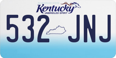 KY license plate 532JNJ