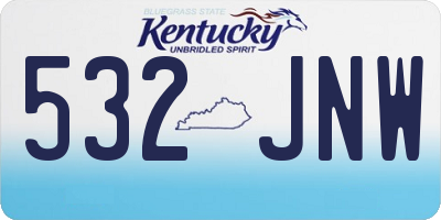 KY license plate 532JNW