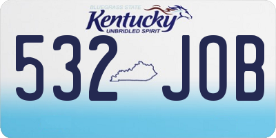 KY license plate 532JOB