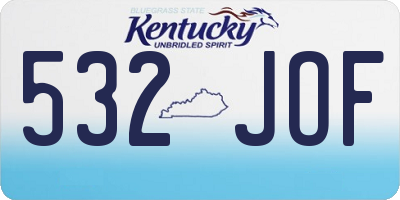 KY license plate 532JOF