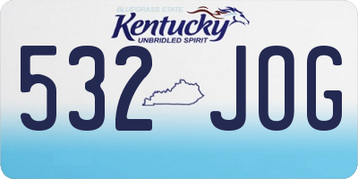 KY license plate 532JOG